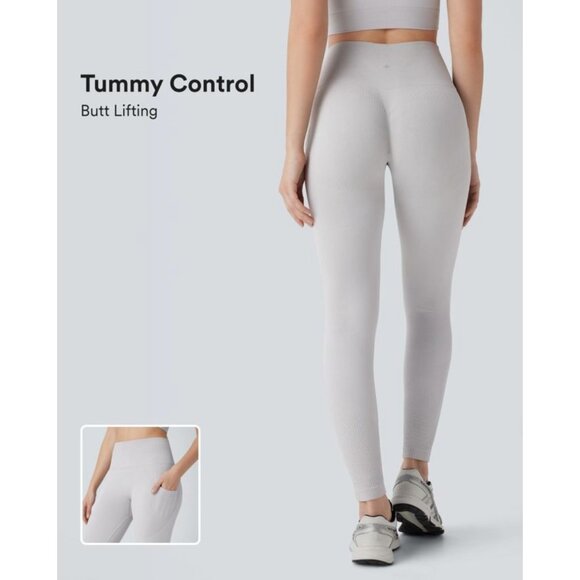 Halara Seamless Flow High Waisted Tummy Control Butt Lifting Leggings sz Large G - Picture 1 of 11